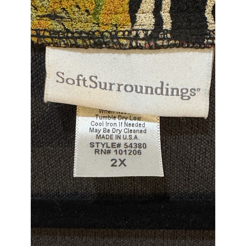 Soft Surroundings Black & Floral Asian Print Kimono Jacket Size 2X - Picture 5 of 11